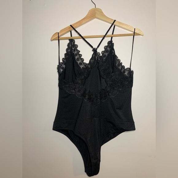 NWOT ASTR black stretch lace bodysuit XL - Picture 6 of 9